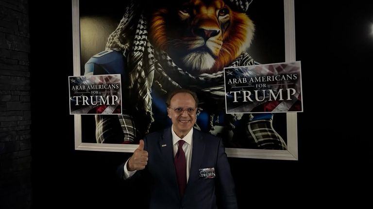 Bishara Bahbah campaiging for Donald Trump. Pic: Bishara Bahbah